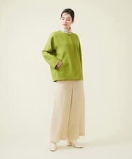 GBJGS76490 Sybilla(シビラ) ノーカラーコクーンハーフコート グリーン