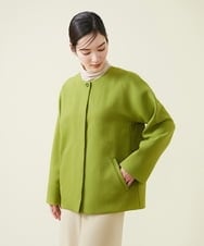 GBJGS76490 Sybilla(シビラ) ノーカラーコクーンハーフコート グリーン