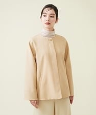 GBJGS76490 Sybilla(シビラ) ノーカラーコクーンハーフコート ベージュ