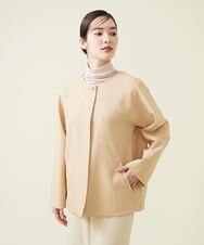 GBJGS76490 Sybilla(シビラ) ノーカラーコクーンハーフコート ベージュ