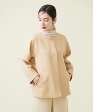 GBJGS76490 Sybilla(シビラ) ノーカラーコクーンハーフコート ベージュ