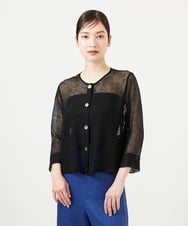 GBJJA21450 Sybilla(シビラ) リネンカラミシアージャケット ブラック