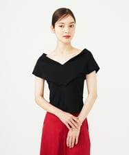 GBKAD03330 Sybilla(シビラ) ワイドカラーVネックカットソー ブラック