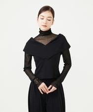 GBKAD03330 Sybilla(シビラ) ワイドカラーVネックカットソー ブラック