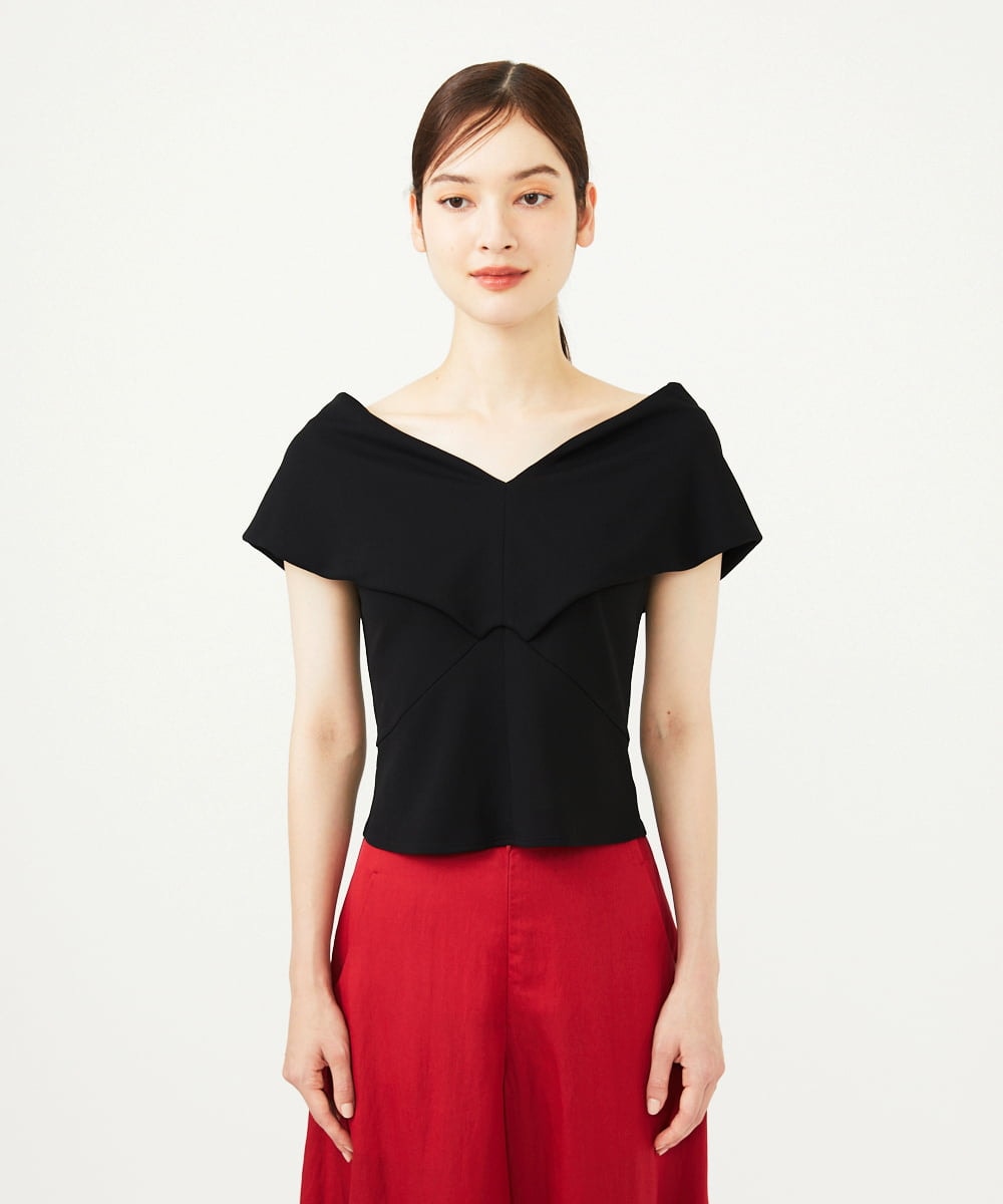 GBKAD03330 Sybilla(シビラ) ワイドカラーVネックカットソー ブラック