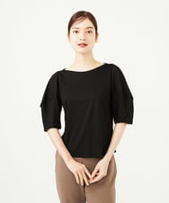 GBKAD06200 Sybilla(シビラ) ジオメトリックスリーブカットソー ブラック