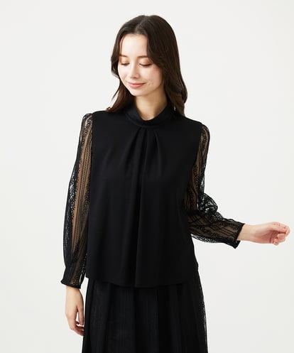 GBKAF31300 Sybilla ストライプレーススリーブカットソー