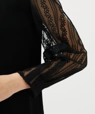 GBKAF31300 Sybilla(シビラ) ストライプレーススリーブカットソー ブラック