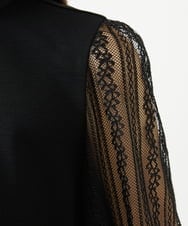 GBKAF31300 Sybilla(シビラ) ストライプレーススリーブカットソー ブラック