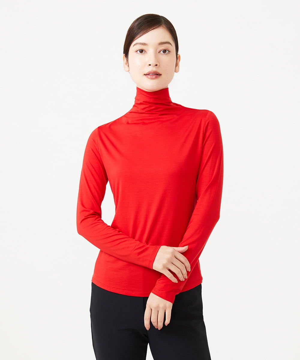 GBKAG32170 Sybilla(シビラ) Skinea タートルネックカットソー レッド