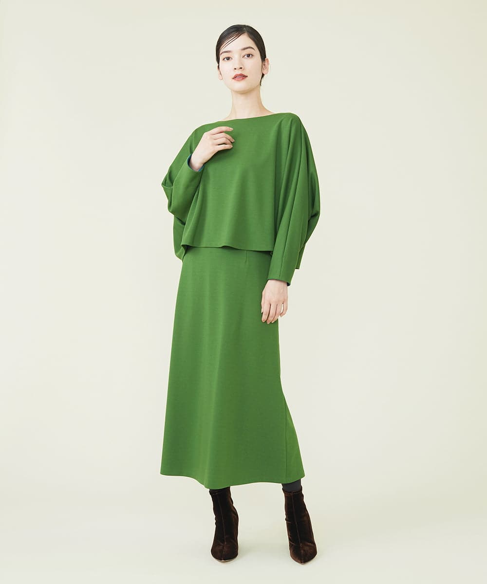 GBKAS92300 Sybilla(シビラ) バックドレープポンチカットソー グリーン