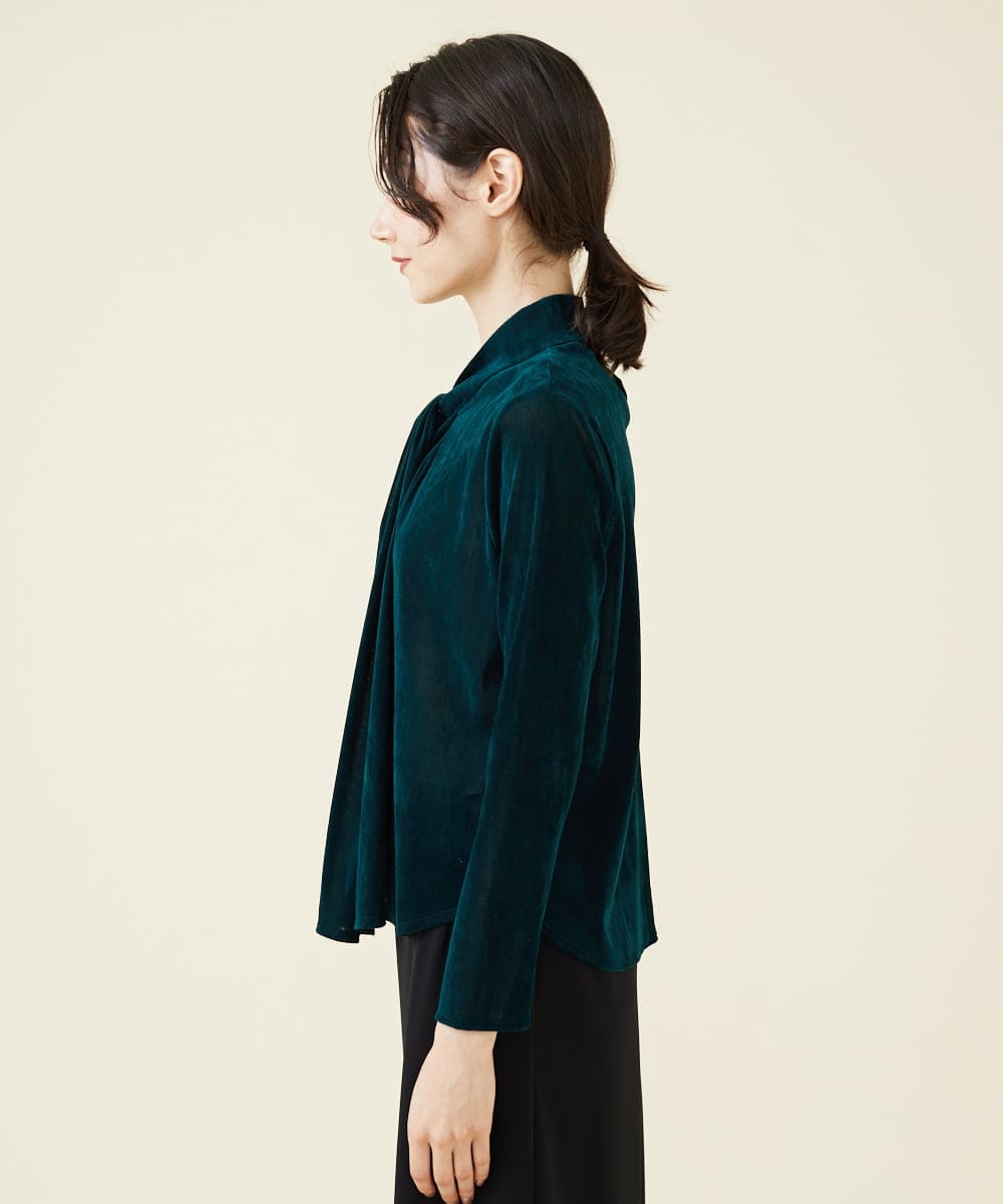 GBKAV74270 Sybilla(シビラ) フロッキーチュールボウタイ風カットソー グリーン