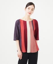 GBKGB44360 Sybilla(シビラ) パッチワークストライプカットソー レッド系