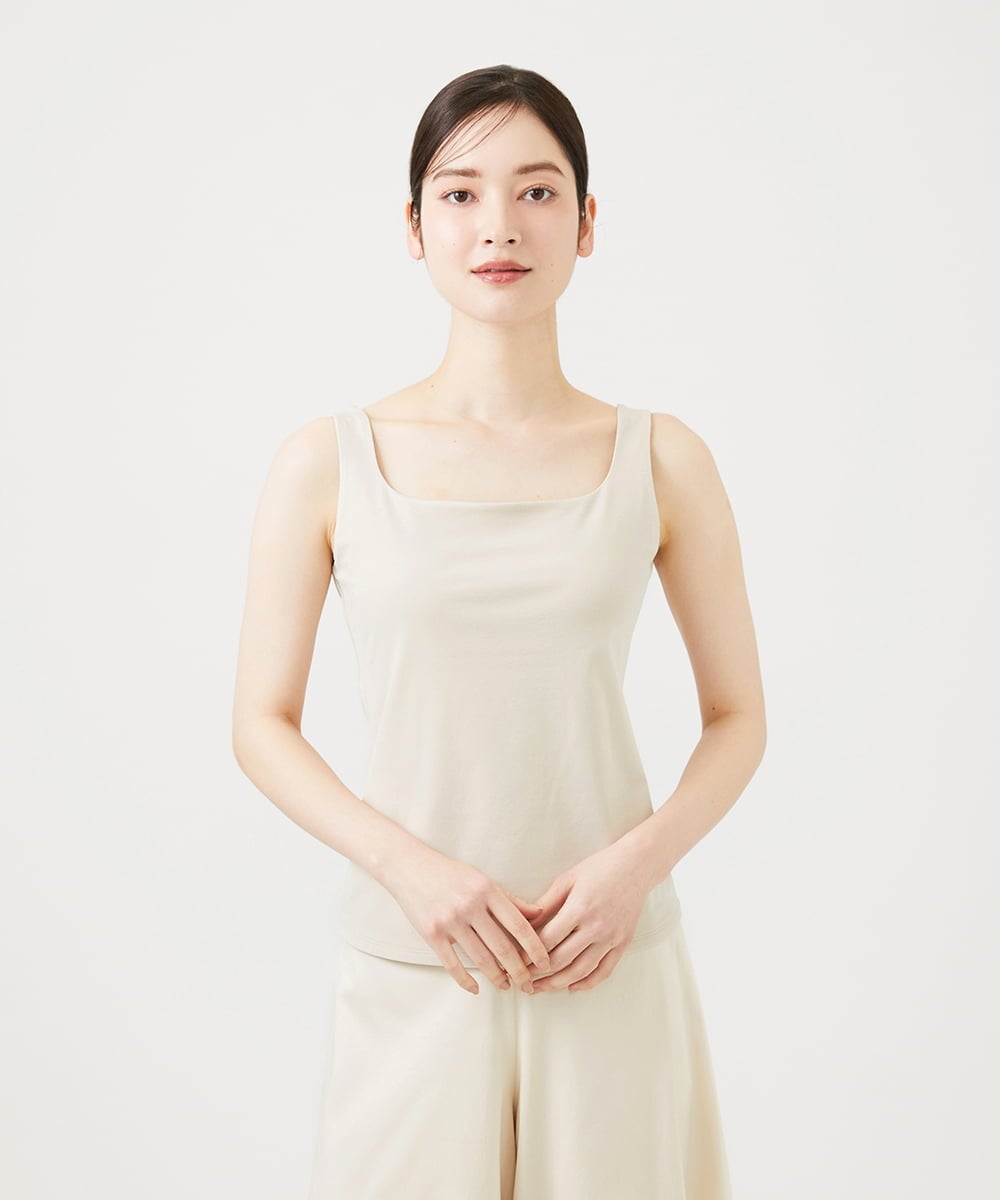 GBKGD70130 Sybilla(シビラ) スクエアネックタンクトップ ライトベージュ