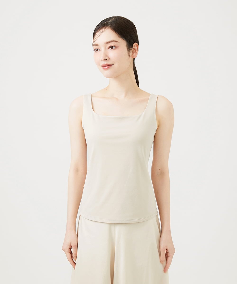 GBKGD70130 Sybilla(シビラ) スクエアネックタンクトップ ライトベージュ