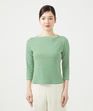 GBKGE01230 Sybilla(シビラ) ボーダーボートネックカットソー グリーン