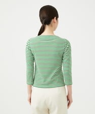 GBKGE01230 Sybilla(シビラ) ボーダーボートネックカットソー グリーン