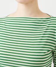 GBKGE01230 Sybilla(シビラ) ボーダーボートネックカットソー グリーン