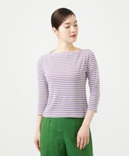 GBKGE01230 Sybilla(シビラ) ボーダーボートネックカットソー パープル