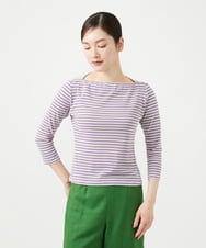 GBKGE01230 Sybilla(シビラ) ボーダーボートネックカットソー パープル