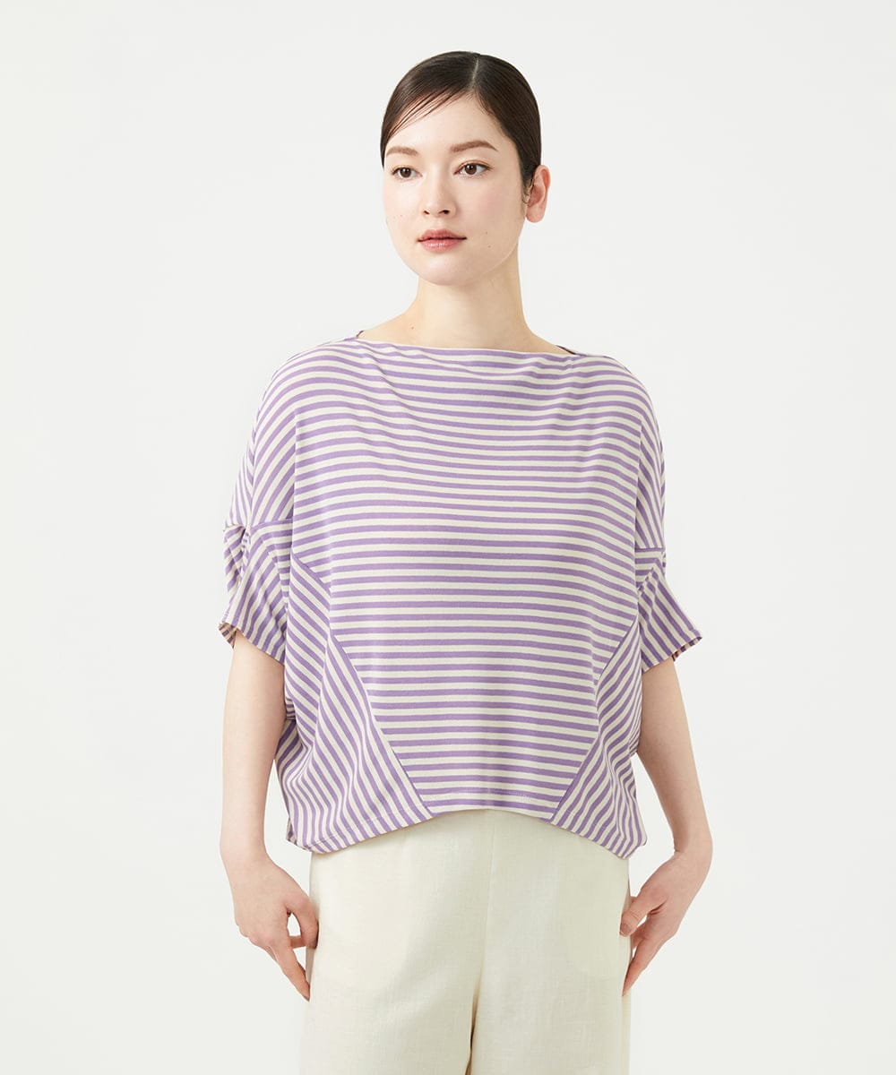 GBKGE02270 Sybilla(シビラ) ボーダードルマンカットソー パープル