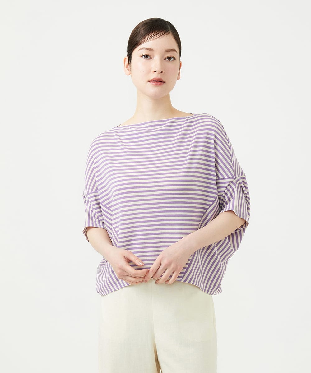 GBKGE02270 Sybilla(シビラ) ボーダードルマンカットソー パープル