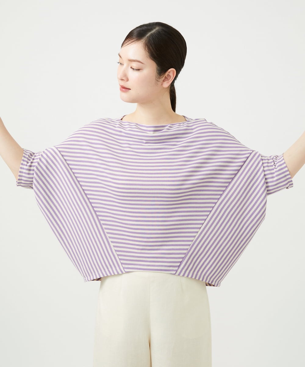 GBKGE02270 Sybilla(シビラ) ボーダードルマンカットソー パープル