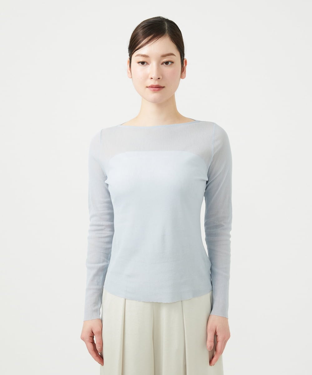 GBKGF01200 Sybilla(シビラ) コットンチュールカットソー ライトブルー