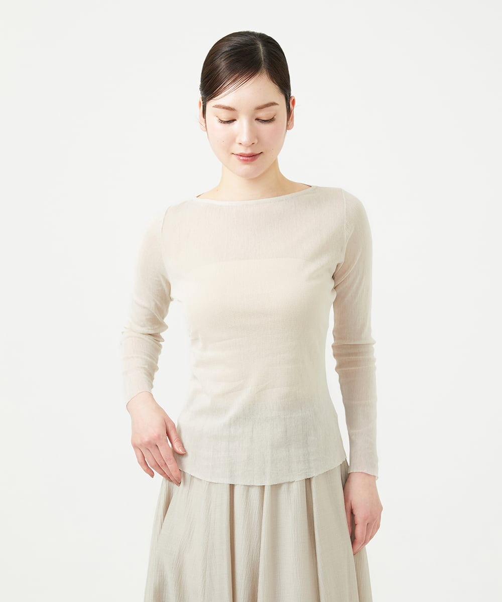 GBKGF01200 Sybilla(シビラ) コットンチュールカットソー ライトベージュ