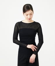 GBKGF01200 Sybilla(シビラ) コットンチュールカットソー ブラック