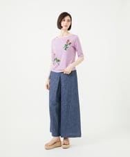 GBKGF02300 Sybilla(シビラ) キューブローズ刺繍カットソー ラベンダー