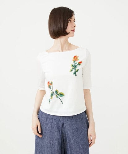 GBKGF02300 Sybilla キューブローズ刺繍カットソー