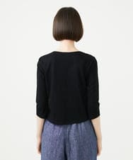 GBKGF03300 Sybilla(シビラ) シンメトリー風フラワー刺繍カットソー ブラック