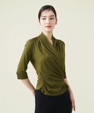 GBKGS63180 Sybilla(シビラ) リヨセル天竺カシュクールカットソー カーキ