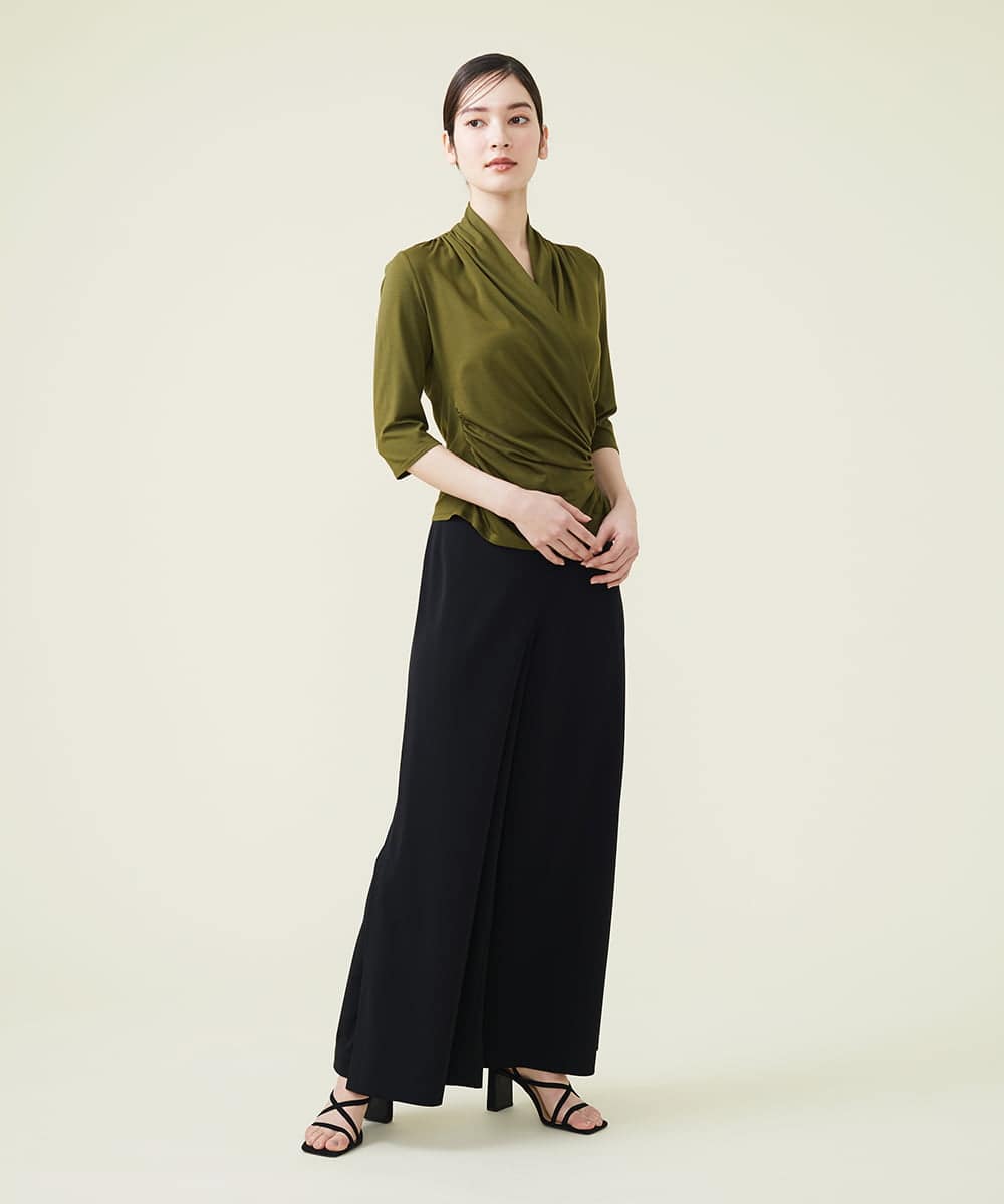 GBKGS63180 Sybilla(シビラ) リヨセル天竺カシュクールカットソー カーキ