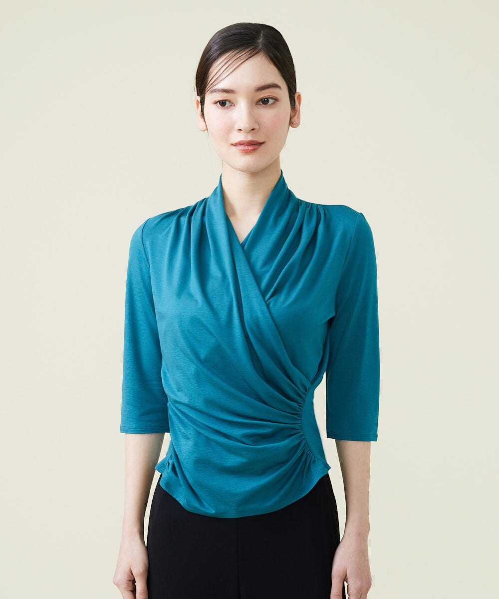 GBKGS63180 Sybilla(シビラ) リヨセル天竺カシュクールカットソー ブルー