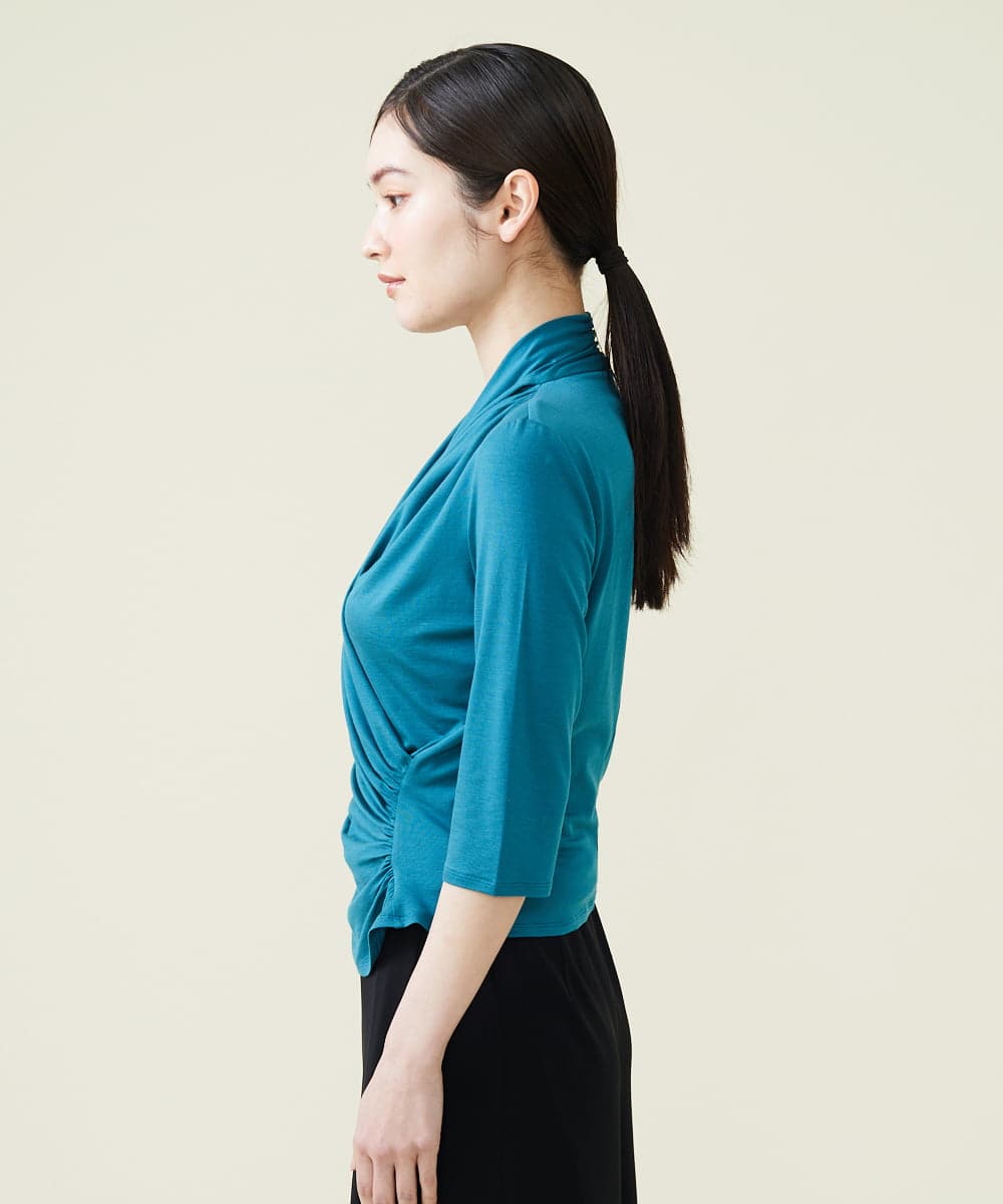 GBKGS63180 Sybilla(シビラ) リヨセル天竺カシュクールカットソー ブルー