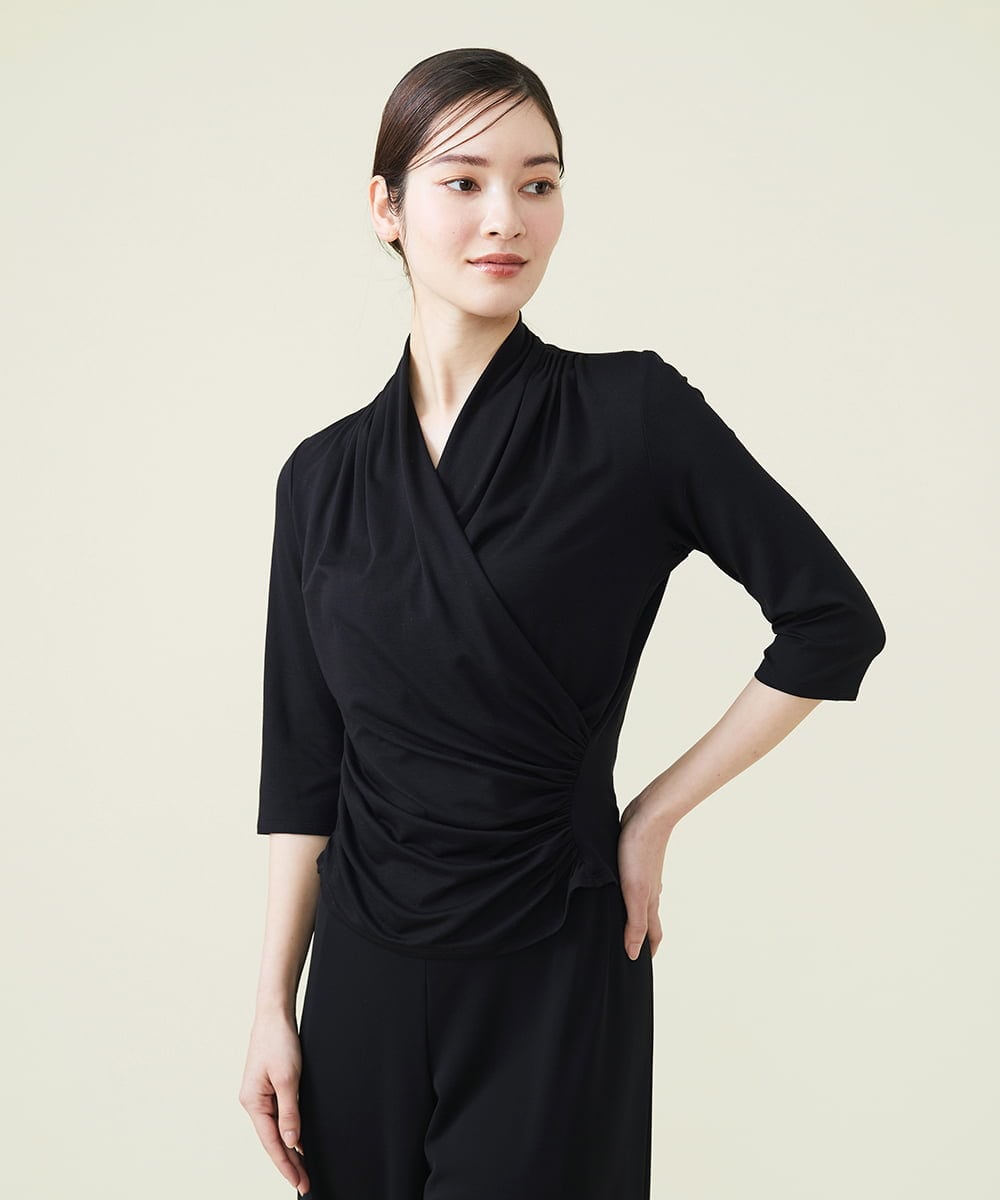GBKGS63180 Sybilla(シビラ) リヨセル天竺カシュクールカットソー ブラック