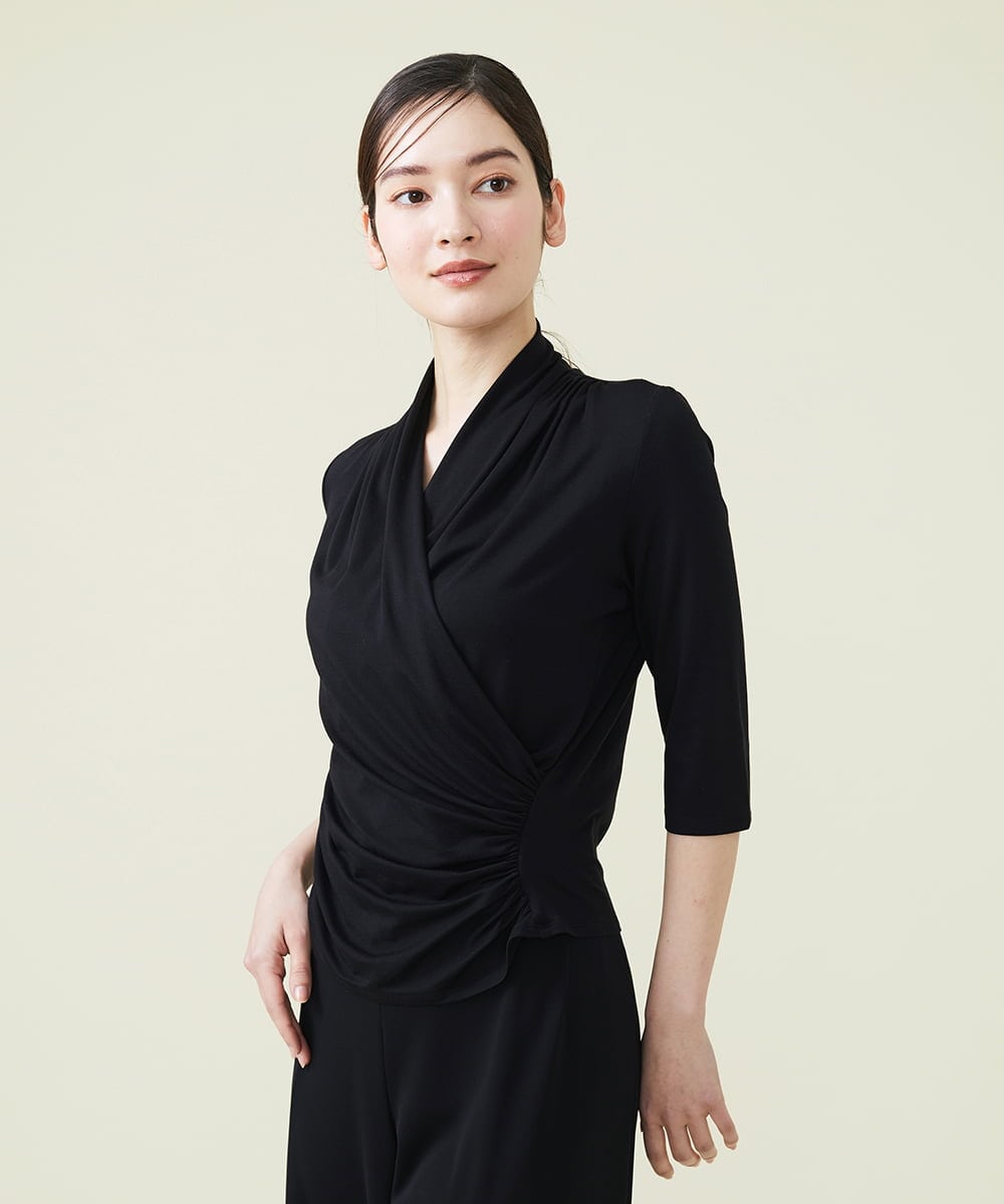GBKGS63180 Sybilla(シビラ) リヨセル天竺カシュクールカットソー ブラック