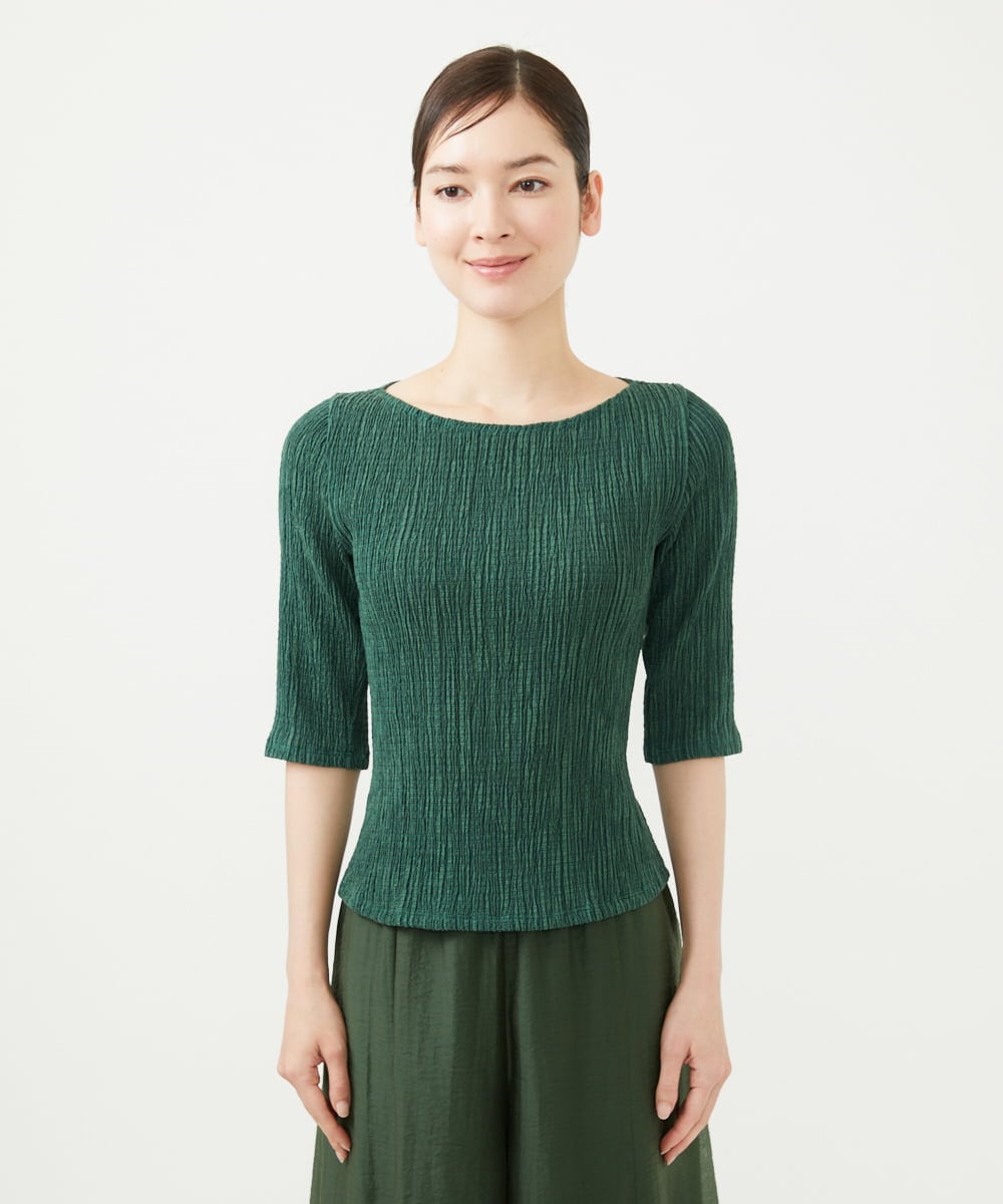 GBKHB42230 Sybilla(シビラ) シャーリングボートネックカットソー グリーン