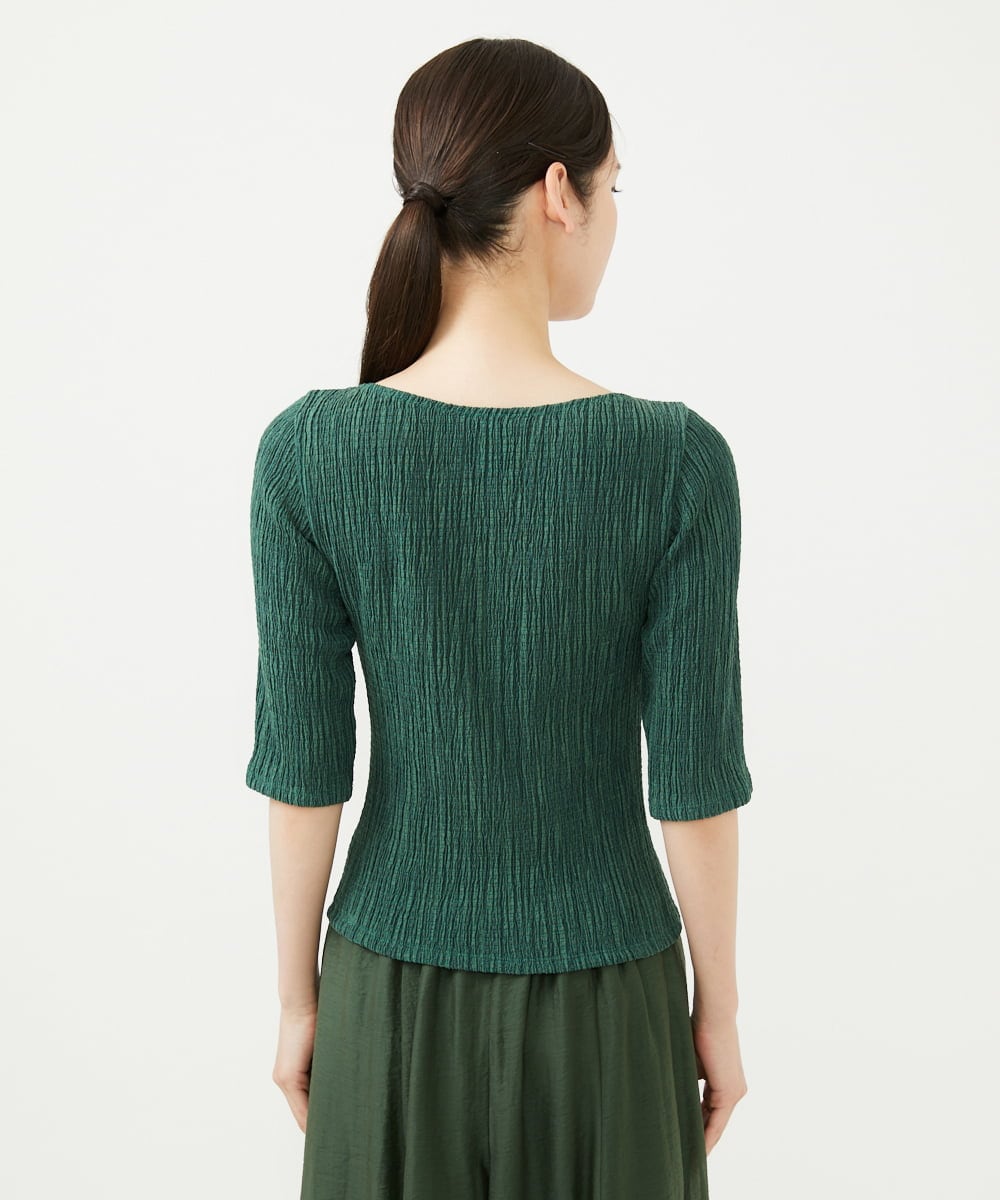 GBKHB42230 Sybilla(シビラ) シャーリングボートネックカットソー グリーン