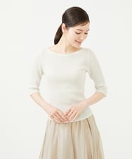 GBKHB42230 Sybilla(シビラ) シャーリングボートネックカットソー オフホワイト