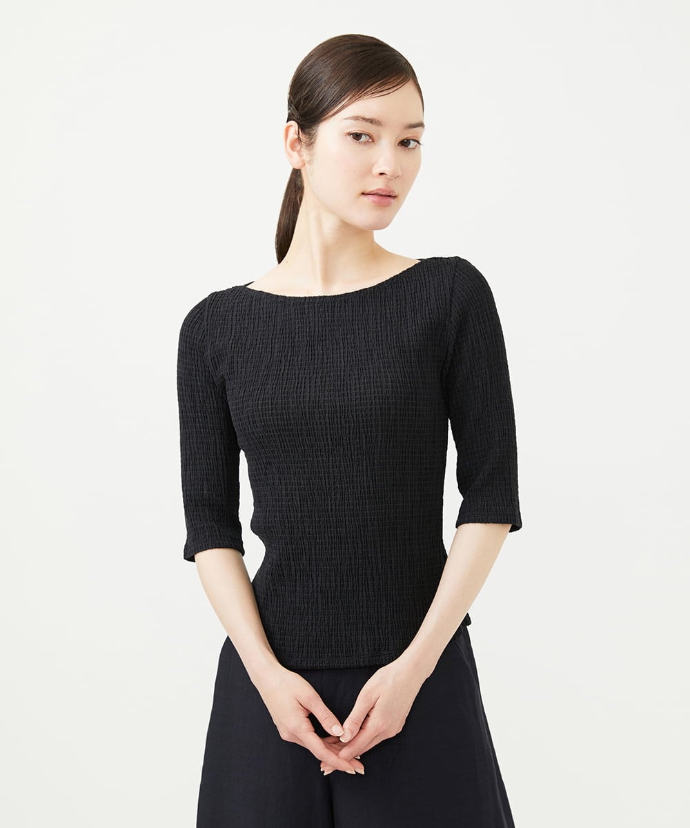 GBKHB42230 Sybilla(シビラ) シャーリングボートネックカットソー ブラック
