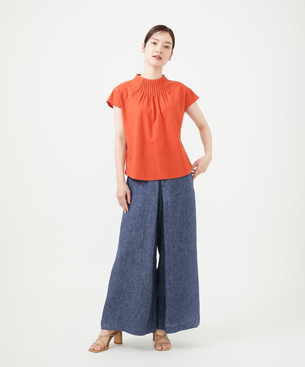 GBKHD02250 Sybilla(シビラ) ピンタックカラーカットソー オレンジ