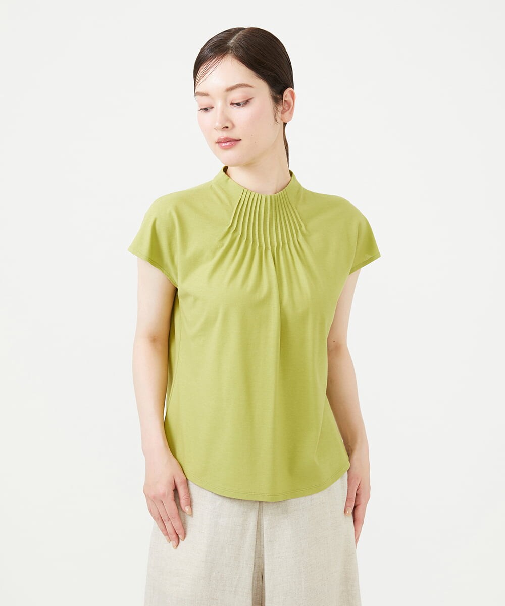 GBKHD02250 Sybilla(シビラ) ピンタックカラーカットソー グリーン