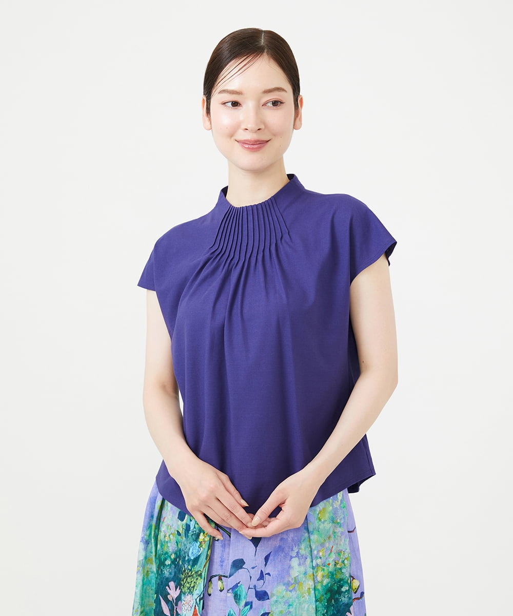 GBKHD02250 Sybilla(シビラ) ピンタックカラーカットソー ネイビー