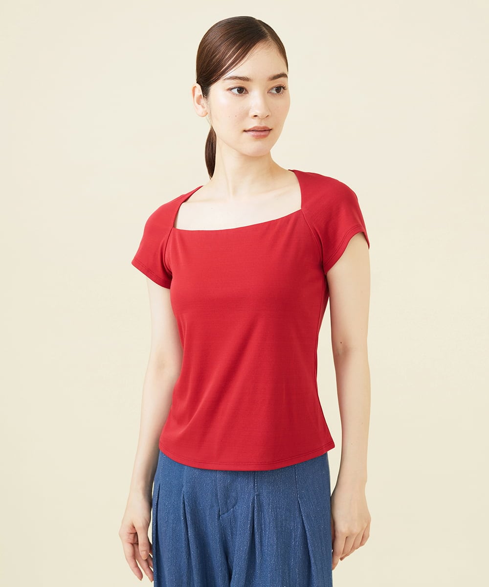 GBKHV39230 Sybilla(シビラ) トラペーズネックカットソー レッド