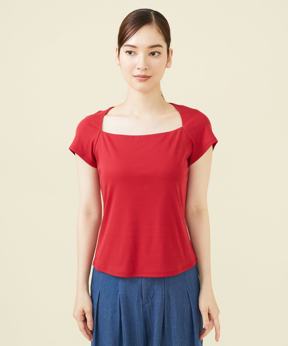 GBKHV39230 Sybilla(シビラ) トラペーズネックカットソー レッド