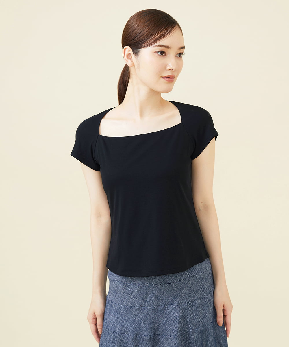 GBKHV39230 Sybilla(シビラ) トラペーズネックカットソー ブラック