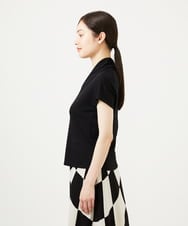 GBKJB01270 Sybilla(シビラ) Vネック梨地カットソー ブラック